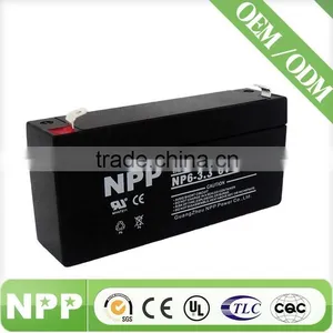 6v3.3AH Chinese Manufacturer AGM Sealed Lead Acid Battery Rechargeable for Solar thumbnail-1