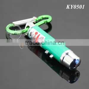 3 in 1 Mini LED Flashlight Torch Lamp Aluminum Carabiner Keyring Personality UV Money Detector Electric LED Light Keychain thumbnail-3