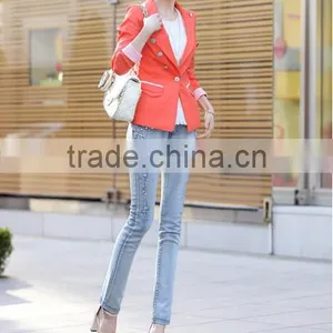 Jeans Femme 2016 Autumn Fashion Women Jeans Rhinestone Slim Ripped Feet Pencil Skinny Jeans Women Trousers thumbnail-3