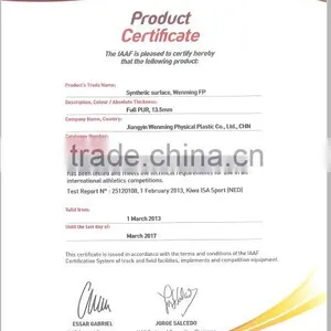 IAAF Certifciated Full-PU System Polyurethane Athletic Running Track thumbnail-4