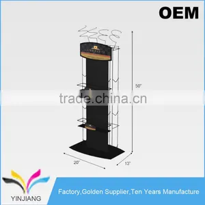 3-Tier Metal Flooring Shoping Supply Wine Bottle Holder for Wine Display thumbnail-1