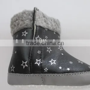 Hot Selling Winter Warm Baby Plush Fur Boot Printed Baby Shoes thumbnail-2