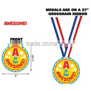 Hot Sale Custom Cheap Fashionable Sport Souvenirs 3D PVC Rubber A Is For Awesome Award Medals With Ribbon for Promotional Gifts thumbnail-2