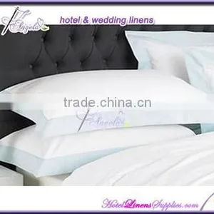 Flangle-style 250TC White Plain Sateen Oxford Style Pillow Case, Sateen Pillow Case for Hotels thumbnail-1