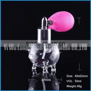 Handmade Handicrafts Transparent Glass Piggy.Transparent Perfume Glass Bottle for Perfume With Metal Bulb Atomizer Provider thumbnail-1