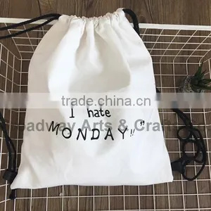 Wholesale Top Quality Custom Printing Canvas Drawstring Bag thumbnail-5