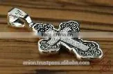 Silver Cross Jesus Christ Crucifix. Russian & Greek Orthodox Style. thumbnail-4