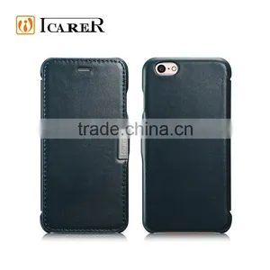 ICARER High Quality Luxury Genuine Leather Side Open Case for IPhone 6/6S thumbnail-1