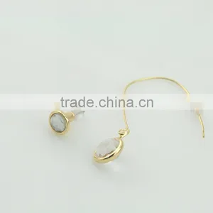 Special Asymmetric Jewelry Rhinestone Gold Earrings Design For Girl thumbnail-4