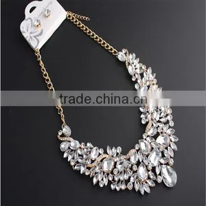 African Necklace Set Crystal Jewelry Sets With Big Glass Pendent Supplier's Choice thumbnail-3