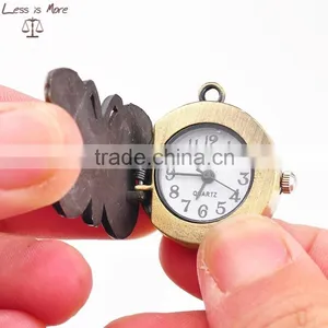 2015 Hot Sale Butterfly Alloy Women Pocket Watch Necklace for Wholesale thumbnail-3