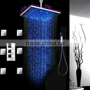 Conceal Led Rainfall Shower Set Bath Shower Set With 6 Pcs 2 Inches Body Spray Jets and Thermostatic Mixer thumbnail-3