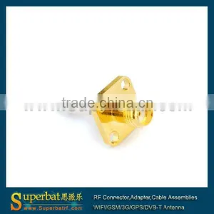 Sma Female Straight Pcb rf Connector SMA 4 Hole Panel Mount Jack With Long Extended Dielectric and Solder Post Terminal thumbnail-1