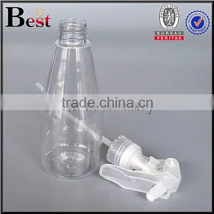 100ml 200ml 6oz Blue Pet Clear Cylinder Bottle With Small Trigger Pump Sprayer thumbnail-5
