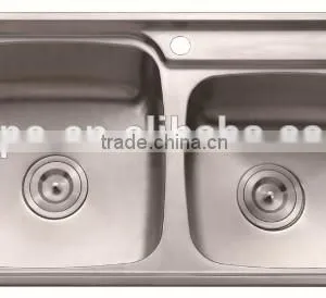 Top-Mount / Drop In Stainless Steel Double Bowl Kitchen Sink UC03 thumbnail-1