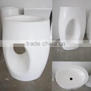 Acrylic Solid Surface Table Top Man-made Stone Pedestal Basin,,Artificial Stone Freestanding Washing Basin thumbnail-2