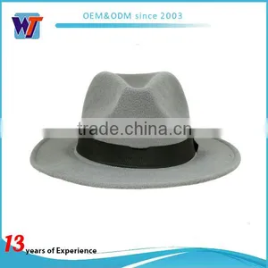 China Promotional High Quality Men's Fedora Hat Custom Logo Band thumbnail-1