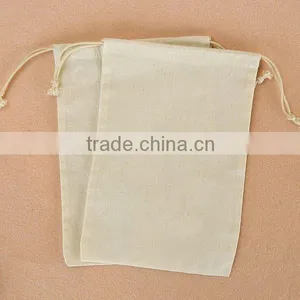Small Fabric Cotton Drawstring Bags thumbnail-1