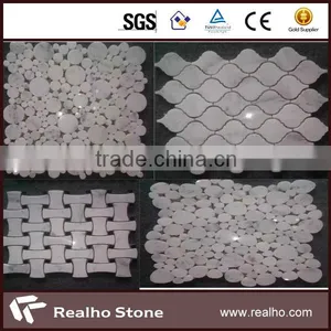 Art Calacatta White Penny Round Marble Mosaic Tile thumbnail-2