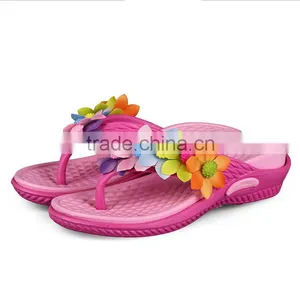 Women's Beach Wedges Platform Massage Thong Slippers Big Flower Decor Flip Flops Sandals thumbnail-5