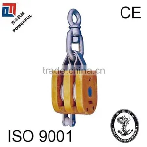 WITH SWIVEL HOOK REGULAR TRIPLE WOOD PULLEY BLOCK thumbnail-4