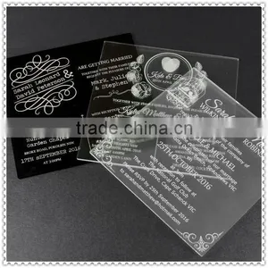 Square Printing Acrylic Invitation Gifts For Wedding Decorative Cards thumbnail-1