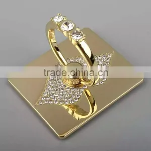 Hot Sale Mobile Phone Metal Stand Holder Finger Ring Holder, Diamonds Heart Shape thumbnail-5