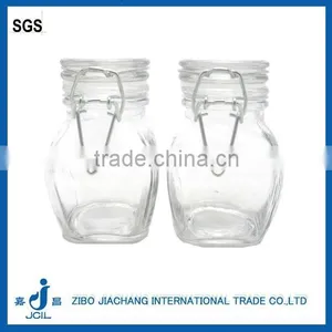 Octagon Glass Hermetically Sealed Jar With Lid thumbnail-4