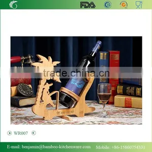 WR007/100% Bamboo Material Chinese Style Hot Sale Fishing Shaped Folding Bamboo Wine Rack thumbnail-1