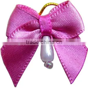 White Elastic Satin Bows for Accessories thumbnail-2