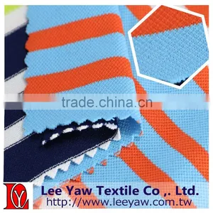 Polyester Full Dull Spandex Yarn Dyed Auto Stripe Pique Fabric With Anti-bacterial thumbnail-6