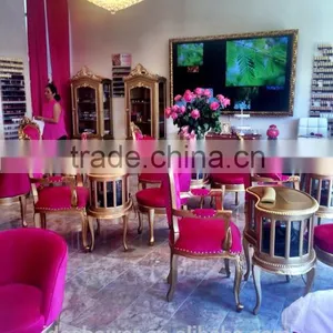 High Back Pedicure Chairs, Pink Queen Pedicure Spa Chair for Sales thumbnail-2