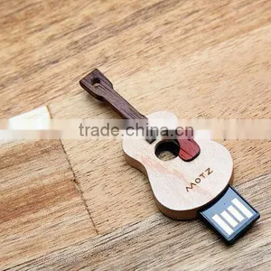 16GB Wooden Guitar Usb Flash Drives Gift With Logo 100% Real Capacity Factory Price and Warranty thumbnail-1
