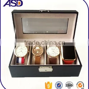 High Grade Cheap Hot Selling Leather 4slocks Watch Box With Window thumbnail-1