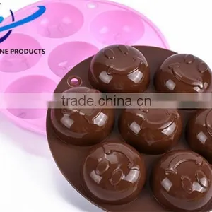 Round Smile Face Mini Cake Mold Silicone thumbnail-3
