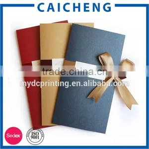 Folding Handmade Gift Card Wedding Invitation Card With Ribbon thumbnail-6