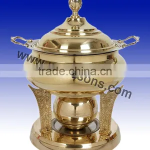 HANDMADE FANCY CHAFING DISH FOR SALE | NEW DESIGN CHAFING DISH | BRASS PLATED CHAFING DISH | HOTEL USED CHAFING DISH thumbnail-1