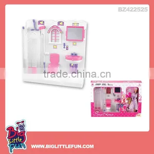 Plastic Mini Toy Doll House Furniture With Doll thumbnail-1