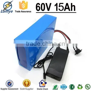 Cylindrical 3.7V 7P16S Cell 60V 15Ah Electric Bike Battery Pack With BMS Charger for 900W Devices thumbnail-2