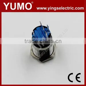 Hot Sale LA19JSF ROHS 19mm Flat Round With Dot LED IP65 Momentary or Alternate Pin Terminal 5A/250VAC no nc Push Button Switch thumbnail-4