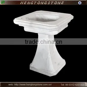 Simple Style White Marble Bathroom Pedestal Sinks thumbnail-1