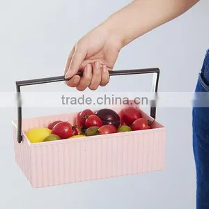 Cy268 Decorative Plastic Home Office Storage Boxes Desktop Basket Organizer Handle Bathroom Kitchen Home Office Tidy Box thumbnail-2