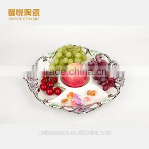 Hot Sale Ceramic Candy Plate Golden ,ceramic Plate Wholesale in Stock thumbnail-1