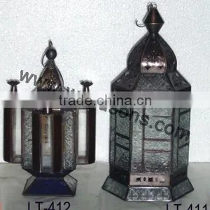 Mini Antioue Candle Holder Rose Gold Metal Lantern thumbnail-4