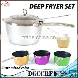 NBRSC Home Nonstick Covered Deep Fryer Aluminum Fry Pot and Basket With Stainless Steel Handle thumbnail-2