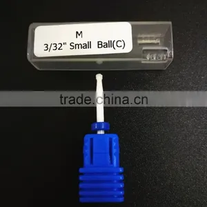White Ceramic Nail Drill Bits - Small Ball Bit Type thumbnail-1