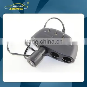 2015 CE Approval 4 Way USB Car Cigarette Lighter Adapter Socket With Switch for IPhone , Tablet , Samsung thumbnail-1