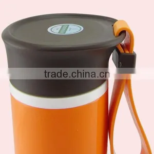 380ml BAP Free Hight Quality Plastic Double Wall Water Bottle With Flat Lid thumbnail-6
