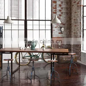 Chair Swivel Industrial Style Made From Solid Wood Combination With Metal thumbnail-1