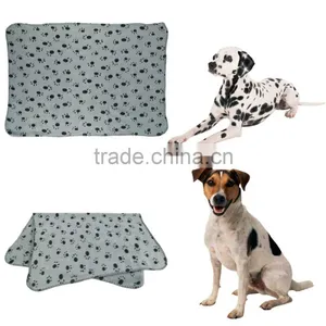 Cute Pet Puppy Dog Cat Blanket Paw Prints Soft Warm Fleece Mat Bed Cover (Color: Gray(S,M), Light Brown(L) ) thumbnail-1